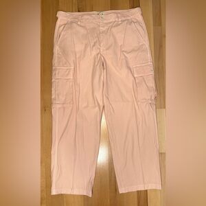 Madewell Garment Dyed Low Slung Straight Cargo Pants Sz 31 Faded Petal Pink